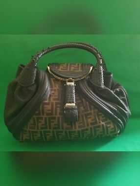 Fendi Zucca Spy Bag in black and brown